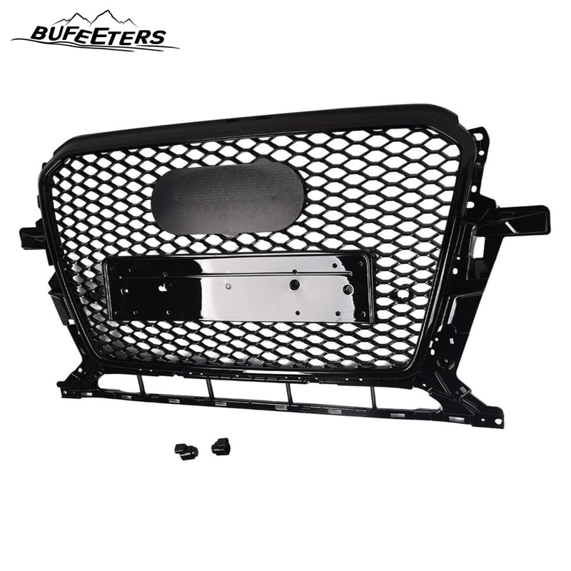 BUFEETERS  Front Bumper Mesh Honeycomb Sport Hex Grille Fit For 2013 2014 2015 2016 2017 Audi Q5 SQ5,RSQ5 Style,Gloss Black