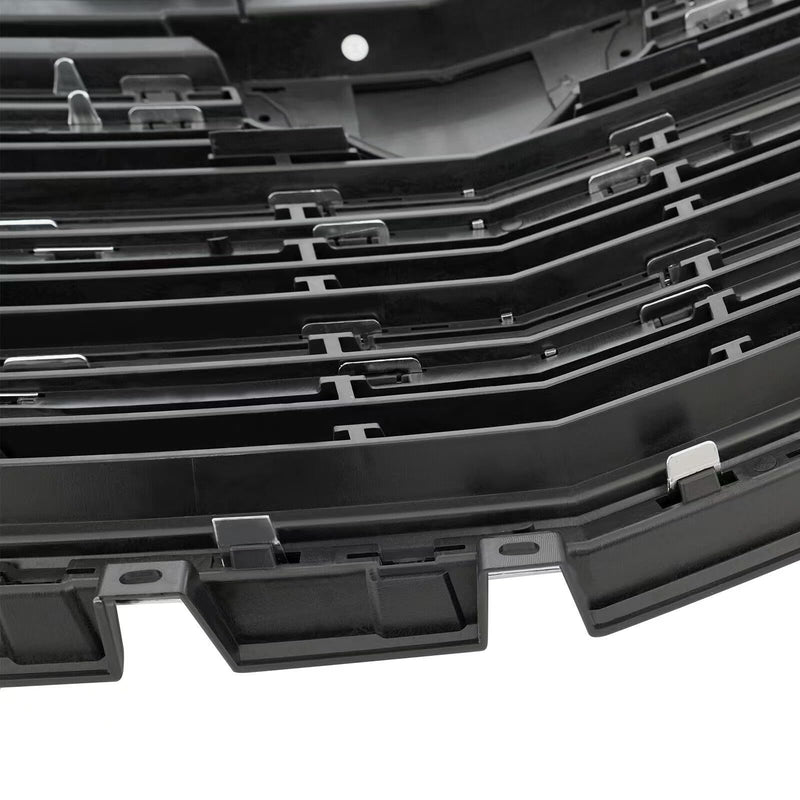 BUFEETERS   Front Bumper Upper Grille Fit For 2016 2017 2018 2019 2020 Cadillac XT5,Horizontal Billet  Style,Chrome&Black