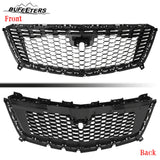 BUFEETERS Front Bumper Upper Grille W/o Camera Hole Fit For 2016 2017 2018 2019 2020 2021 2022 2023 Cadillac XT5,Sky Diamond Style,Silver&Black