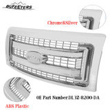 BUFEETERS  Front Bumper Grille Fit For 2009 2010 2011 2012 2013 2014 Ford F150 F-150,Horizontal Billet Style,Chrome&Silver