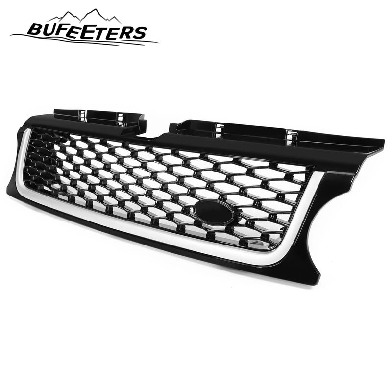 BUFEETERS  Front Grille Air Side Vent Set Fit For 2010 2011 2012 2013 Land Rover Range Rover Sport L320,Mesh Style,Black&Silver
