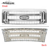 BUFEETERS  Front Bumper Grille Fit For 2009 2010 2011 2012 2013 2014 Ford F150 F-150,Horizontal Billet Style,Chrome&Silver