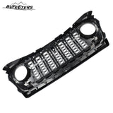 BUFEETERS  Front Bumper Upper Grille w/ Camera Hole Fit For 2018 2019 2020 2021 2022 2023 2024 Jeep Wrangler JL Gladiator JT,Rubicon Style,Bright White&Matte Black