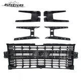 BUFEETERS Front Bumper Upper Grille Fit For 2019 2020 2021 Chevy Silverado 1500,Factory Style,WA636R Silver lce Metallic&Matte Black