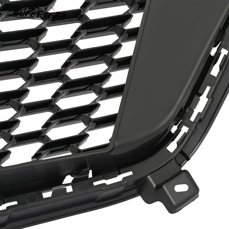 BUFEETERS Front Bumper Upper Grille W/o Camera Hole Fit For 2016 2017 2018 2019 2020 2021 2022 2023 Cadillac XT5,Sky Diamond Style,Silver&Black