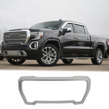 BUFEETERS Front Grille Outer Frame Suround Fit For 2019 2020 2021 GMC Sierra 1500,Factory Style,Matte Silver