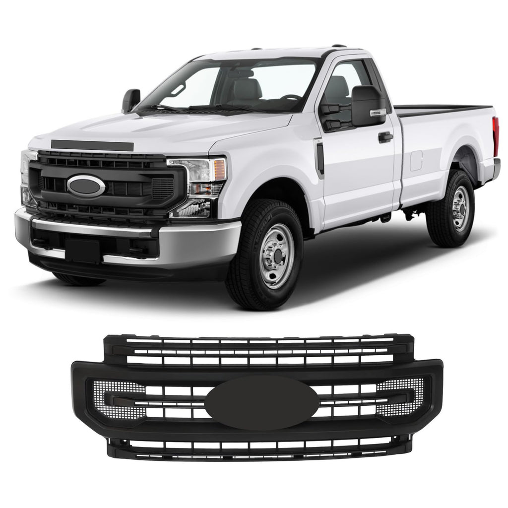 BUFEETERS Front Bumper Upper Grille Fit For 2020 2021 2022 F-250 F-350 Super Duty,Platinum Style,Matte Black