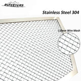 BUFEETERS  Front Bumper Upper Grille Stainless Insert Combo Chrome Fit For 2008 2009 2010 2011 2012 2013 Cadillac CTS,Mesh Style,Chrome&Silver