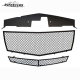 BUFEETERS  Front Bumper Stainless Steel Mesh Grille Fit For 2008 2009 2010 2011 2012 2013 Cadillac CTS/2011 2012 2013 CTS Coupe,Mesh Style,Black