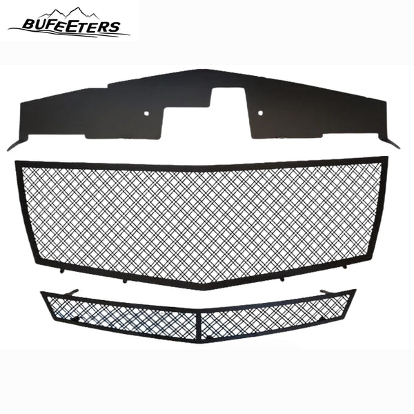 BUFEETERS  Front Bumper Stainless Steel Mesh Grille Fit For 2008 2009 2010 2011 2012 2013 Cadillac CTS/2011 2012 2013 CTS Coupe,Mesh Style,Black