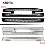 BUFEETERS Front Bumper Grille Covers Grill Overlay Fit For 2019 2020 2021 GMC Sierra 1500 SLT AT4,Factory Style,Gloss Black