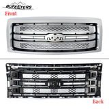 BUFEETERS Front Bumper Upper Grille Fit For 2009 2010 2011 2012 2013 2014 Ford F150 F-150,Factory Platinum Style,Satin Aluminum&Matte Black