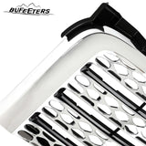 BUFEETERS Front Bumper Upper Chrome Grille Fit For 2011 2012 2013 2014 GMC Sierra 2500 HD Sierra 3500 HD,Honeycomb Style,Chrome&Silver