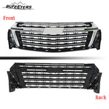 BUFEETERS  Front Bumper Upper Grille Chrome Surround Fit For 2022 2023 Chevy Chevrolet Traverse,Horizontal Billet Style,Chrome&Black