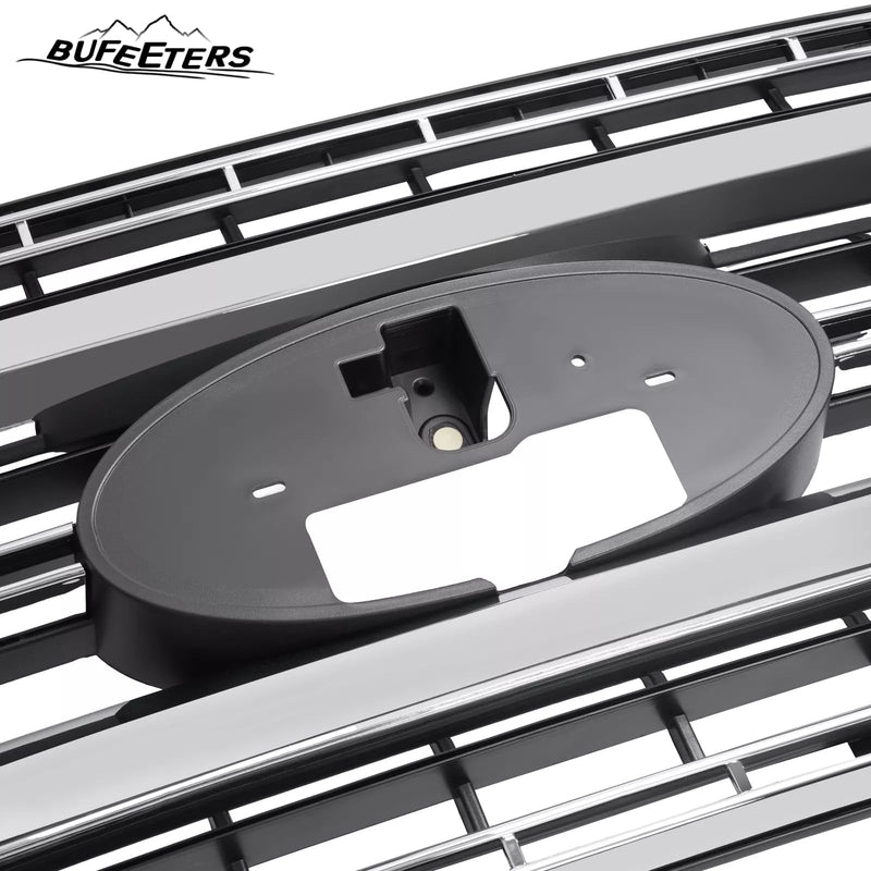BUFEETERS Front Bumper Upper Grille Fit For 2020 2021 2022 F-250 F-350 F-450 F-550 Super Duty,Platinum Style,Silver&Black