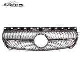 BUFEETERS Front Upper Grille W/o Camera Hole Fit For 2013 2014 2015 2016 Benz C117 W117 CLA-CLASS CLA180 200 250 45 AMG,Diamond Style,Chrome&Black