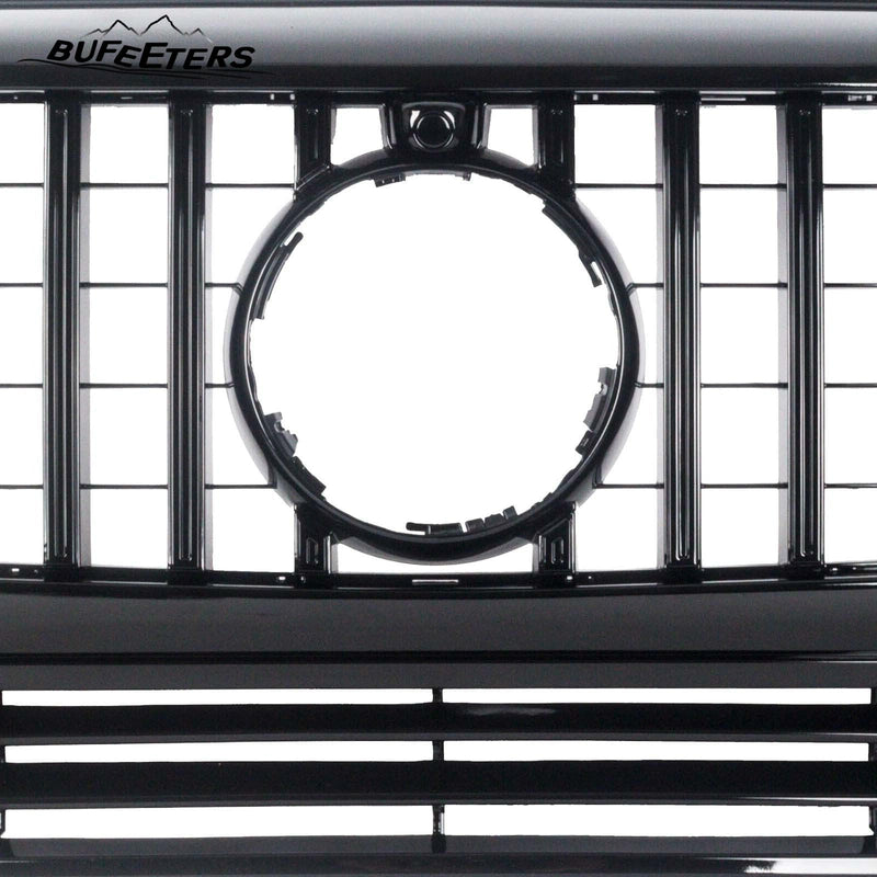 BUFEETERS  Front Bumper Upper Grille W/Camera Hole Fit For 1990-2018 Mercedes Benz W463 G-CLASS,GT/Panamericana Style.All Black
