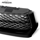 BUFEETERS  Front Bumper Upper Grille Grill & Hood Bulge Fit For 2014 2015 2016 2017 2018 2019 2020 Toyota Tundra,Honeycomb Style,Gloss Black&Gary