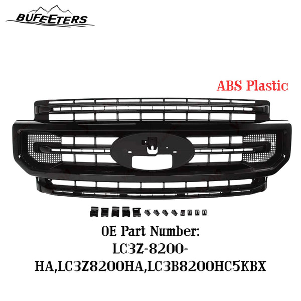 BUFEETERS Front Bumper Upper Grille Fit For 2020 2021 2022 F-250 F-350 Super Duty,Platinum Style,Gloss Black&Matte Black