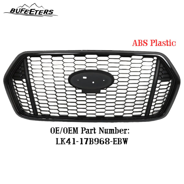 BUFEETERS Front Upper Grille Fit For 2020 2021 2022 Ford Transit T150 T250 T350,Honeycomb Style,Full Gloss Black