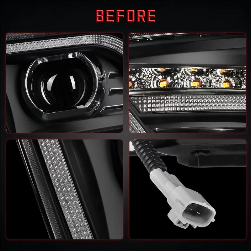 BUFEETERS   Projector Headlights Headlamps With Grille Fit For 2007 2008 2009 2010 2011 2012 2013 2014 2015 Toyota FJ Cruiser