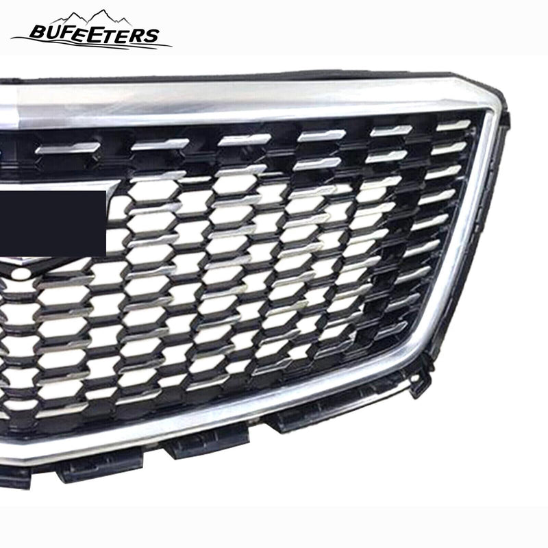 BUFEETERS   Front Bumper Upper Grille W/Camera Hole Fit For 2017 2018 2019 2020 2021 Cadillac XT5,Diamond Style,Chrome&Black