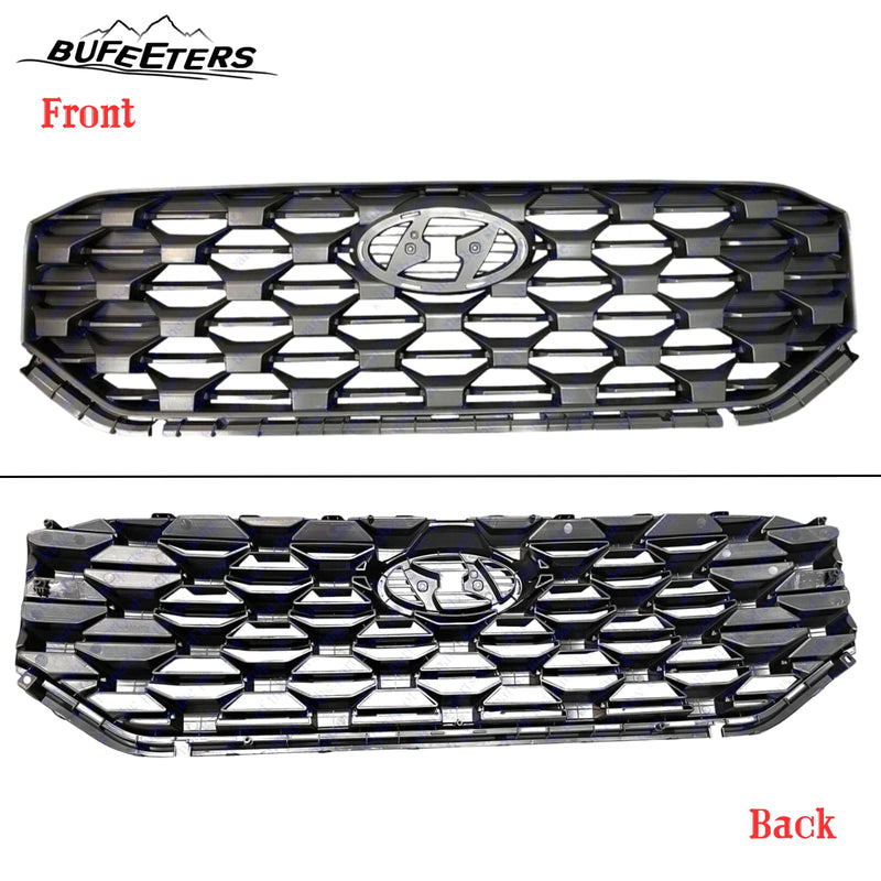 BUFEETERS   Front Bumper Grille Assembly Fit For 2021 2022 Hyundai Santa Fe,Factory Style,Black