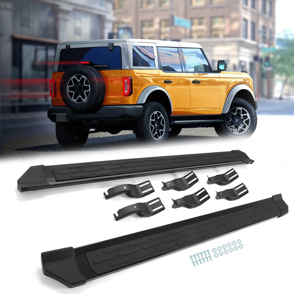 BUFEETERS Side Step Running Board Nerf Bar Fit For 2021 2022 2023 Ford Bronco 4-Door,Black