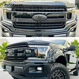 BUFEETERS  Front Bumper Upper Grille Fit For 2018 2019 2020 Ford F-150 XLT XL,Horizontal Bar Style,Gloss Black