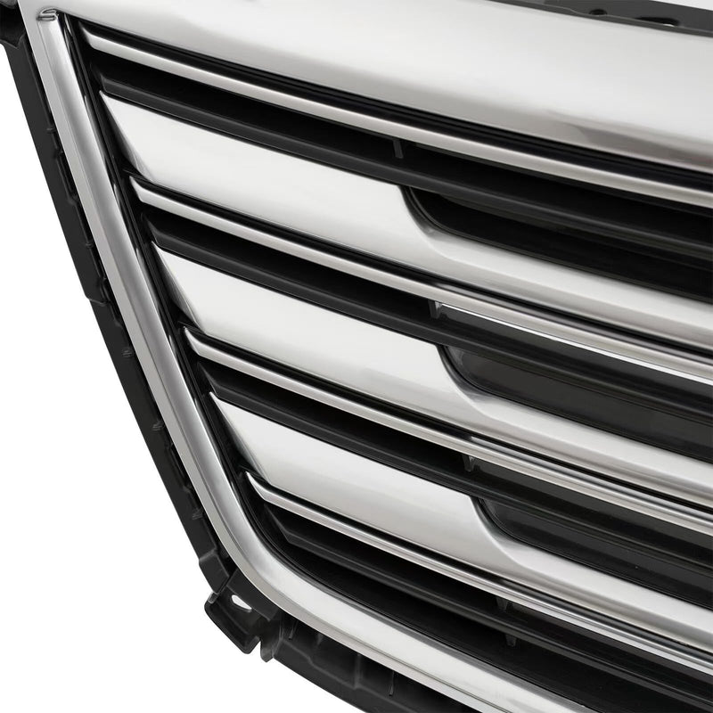 BUFEETERS   Front Bumper Upper Grille Fit For 2016 2017 2018 2019 2020 Cadillac XT5,Horizontal Billet  Style,Chrome&Black