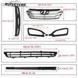 BUFEETERS    Front Upper Grille Fog Light Bezels Set Fit For 2013 2014 2015 2016 Hyundai Santa Fe Sport,
Horizontal Billet Style,Chrome&Black