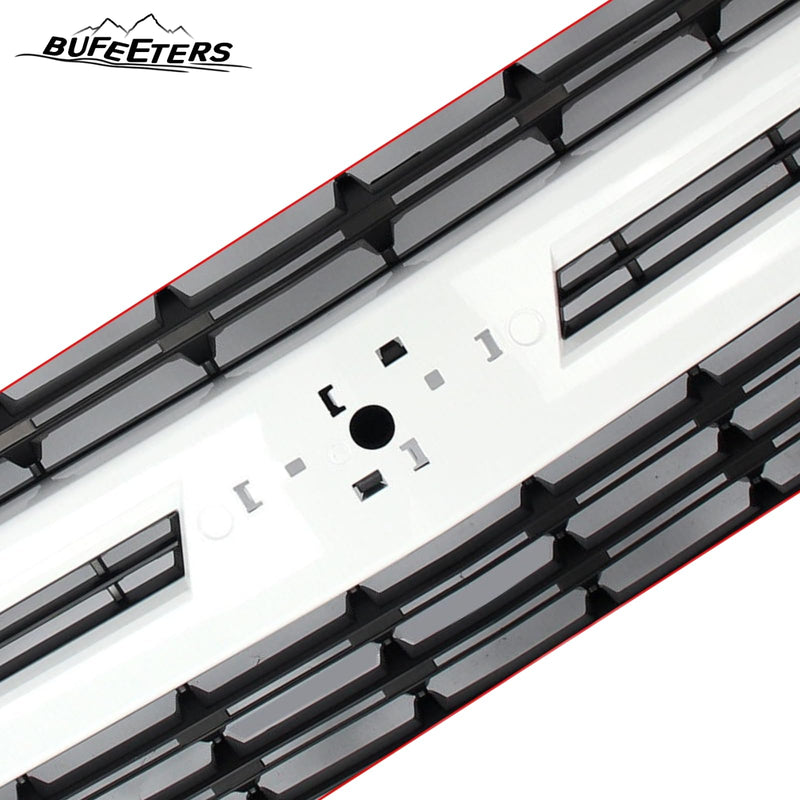 BUFEETERS Front Bumper Upper Grille Fit For 2019 2020 2021 Chevy Silverado 1500,Factory Style,GAZ Summit White&Matte Black