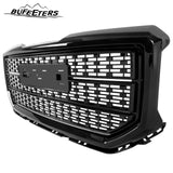 BUFEETERS Front Bumper Upper Grille Fit For 2016 2017 2018 GMC Sierra 1500,Denali Style,Gloss Black