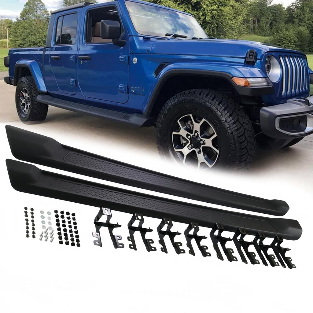 BUFEETERS Side Step Running Board Nerf Bar Fit For 2020 2021 2022 2023 Jeep Gladiator 4 Door,Black