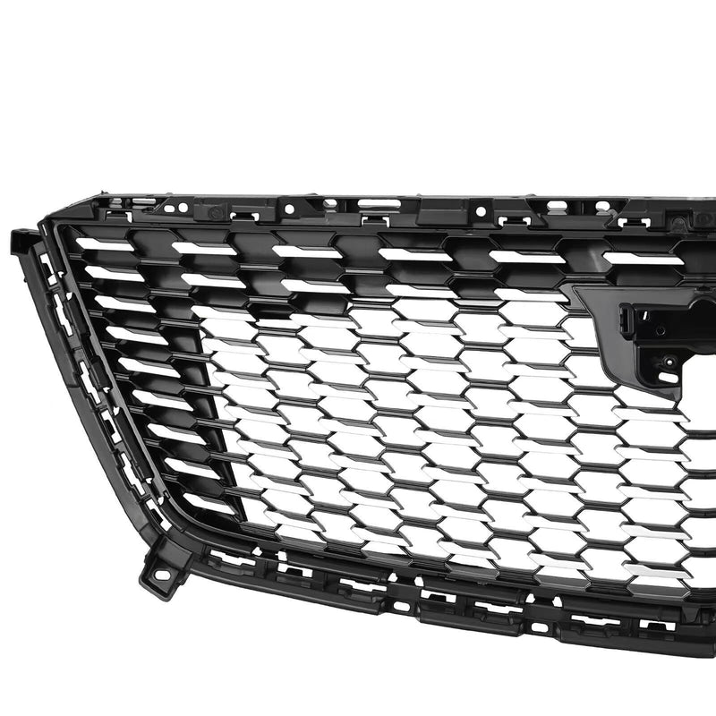 BUFEETERS Front Grille Grill Fit For 2016 2017 2018 2019 2020 2021 2022 2023  Cadillac XT5,Sky Diamond Style,Silver+Black
