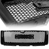 BUFEETERS Front Bumper Upper Grille Fit For 2007 2008 2009 2010 2011 2012 2013 GMC Sierra 1500,Denali Style,Gloss Black