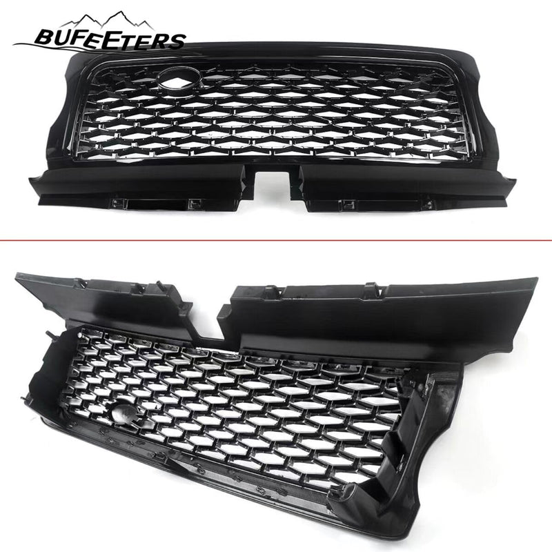 BUFEETERS  Front Grille Pair Air Side Vents Fit For 2006 2007 2008 2009 Range Rover Sport,Honeycomb Style,Gloss Black