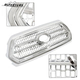 BUFEETERS Front Bumper Upper Chrome Grille Assembly Fit For 2016 2017 2018 2019 2020 2021 2022 Toyota Tacoma,Mesh Style,Chrome&Silver
