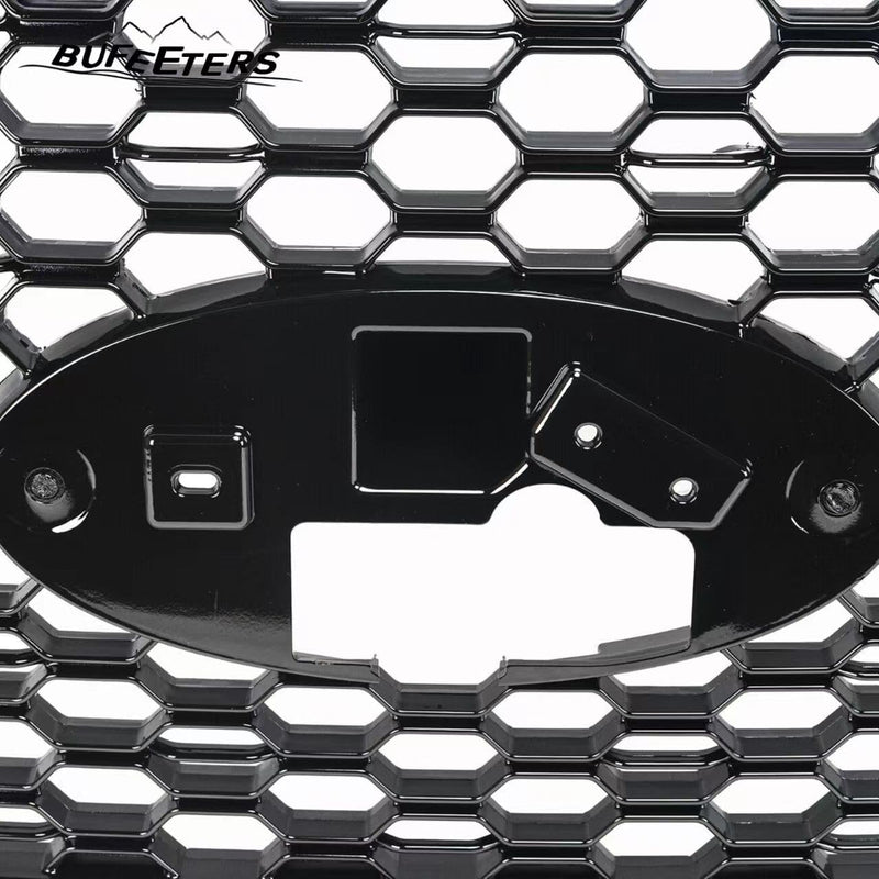 BUFEETERS  Front Upper Grille Grill Assembly Fit For 2018 2019 2020 Ford F-150,Honeycomb Style,Gloss Black