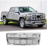 BUFEETERS Front Bumper Upper Chrome Grille Fit For 2014 2015 Chevy Silverado 1500