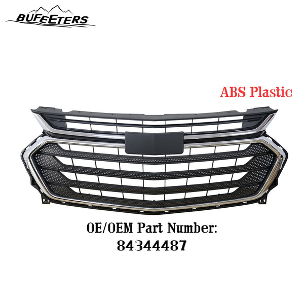 BUFEETERS Front Bumper Upper Grille Fit For 2018 2019 2020 2021 Chevy Chevrolet Traverse,Mesh Style,Chrome&Black