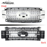 BUFEETERS Front Bumper Upper Grille Fit For 2017 2018 2019 F-250 F-350 F-450 F-550 Super Duty,Platinum Style,Oxford White&Matte Black