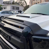BUFEETERS  Front Upper Hood Scoop With Small Lights Fit For Toyota Tundra 2014 2015 2016 2017 2018 2019 2020 2021,Gloss Black