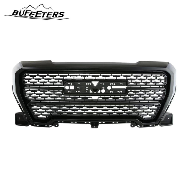 BUFEETERS Front Bumper Upper Grille Fit For 2019 2020 2021 GMC Sierra 1500,Denali Style,Gloss Black