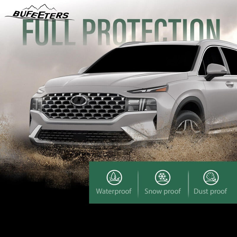 BUFEETERS   Front Bumper Upper Grille Fit For 2021 2022 2023 Hyundai Santa Fe,Honeycomb Mesh Style,Black&Chrome