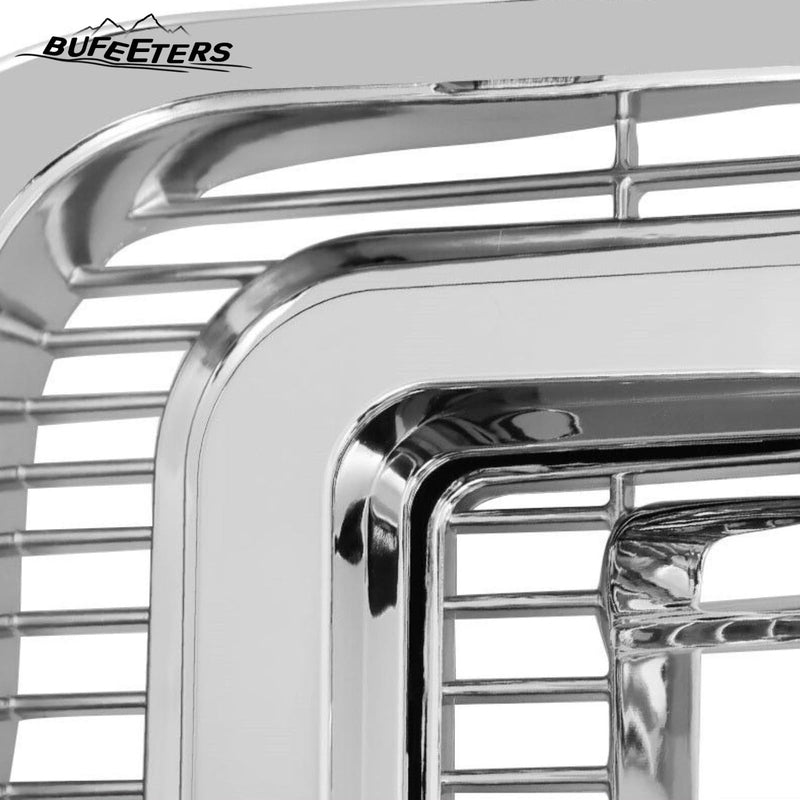 BUFEETERS  Front Bumper Grille Fit For 2009 2010 2011 2012 2013 2014 Ford F150 F-150,Horizontal Billet Style,Chrome&Silver