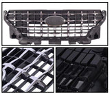 BUFEETERS  Front Bumper Upper Radiator Grille W/Chrome Trim  Fit For 2020 2021 2022 2023 Hyundai Venue,Factory Style,Black&Chrome