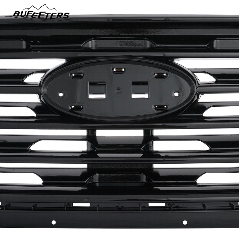 BUFEETERS  Front Bumper Upper Grille Cover W/o Camero Hole Fit For 2019 2020 2021 2022  Ford Edge SE SEL,Mesh Style,Gloss Black