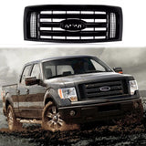 BUFEETERS  Front Bumper Grille Fit For 2009 2010 2011 2012 2013 2014 Ford F150 F-150 XLT,Gloss Black