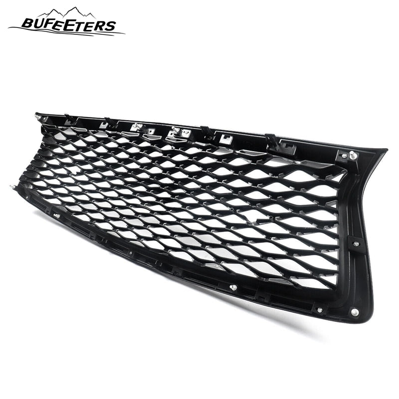 BUFEETERS   Front Bumper Upper Grille Fit For 2018 2019 2020 2021 2022 INFINITI Q50 Q50S W/Sensor Holes,Honeycomb Style,Gloss Black